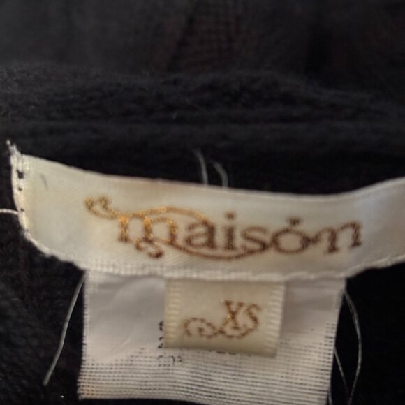 Long navy blue cable-knit short sleeve sweater - Picture 3 of 3